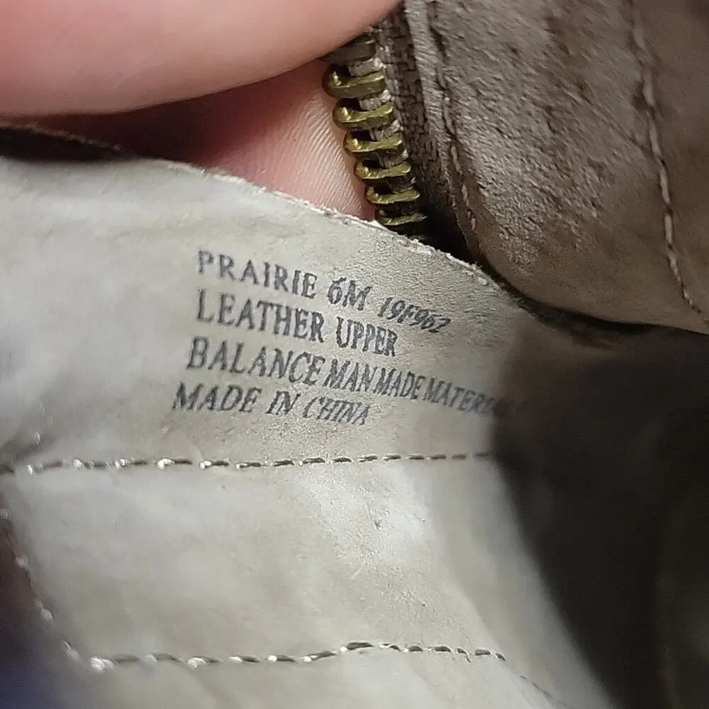 OTBT Prairie Peep Toe Ankle Bootie Taupe Shimmer Womens Size 6 NEW